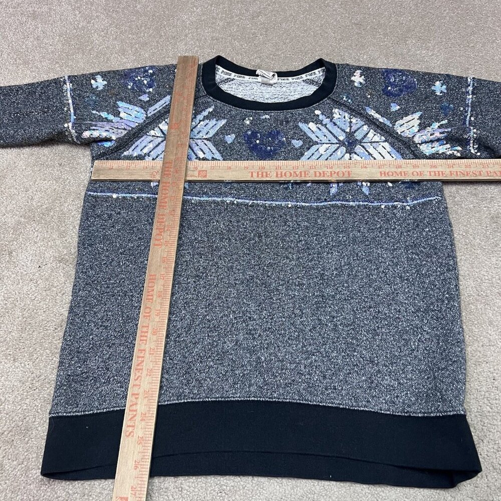 Victoria’s Secret PINK Sweatshirt Sequin Women’s Gray Long Sleeve Pullover XS - Picture 2 of 10